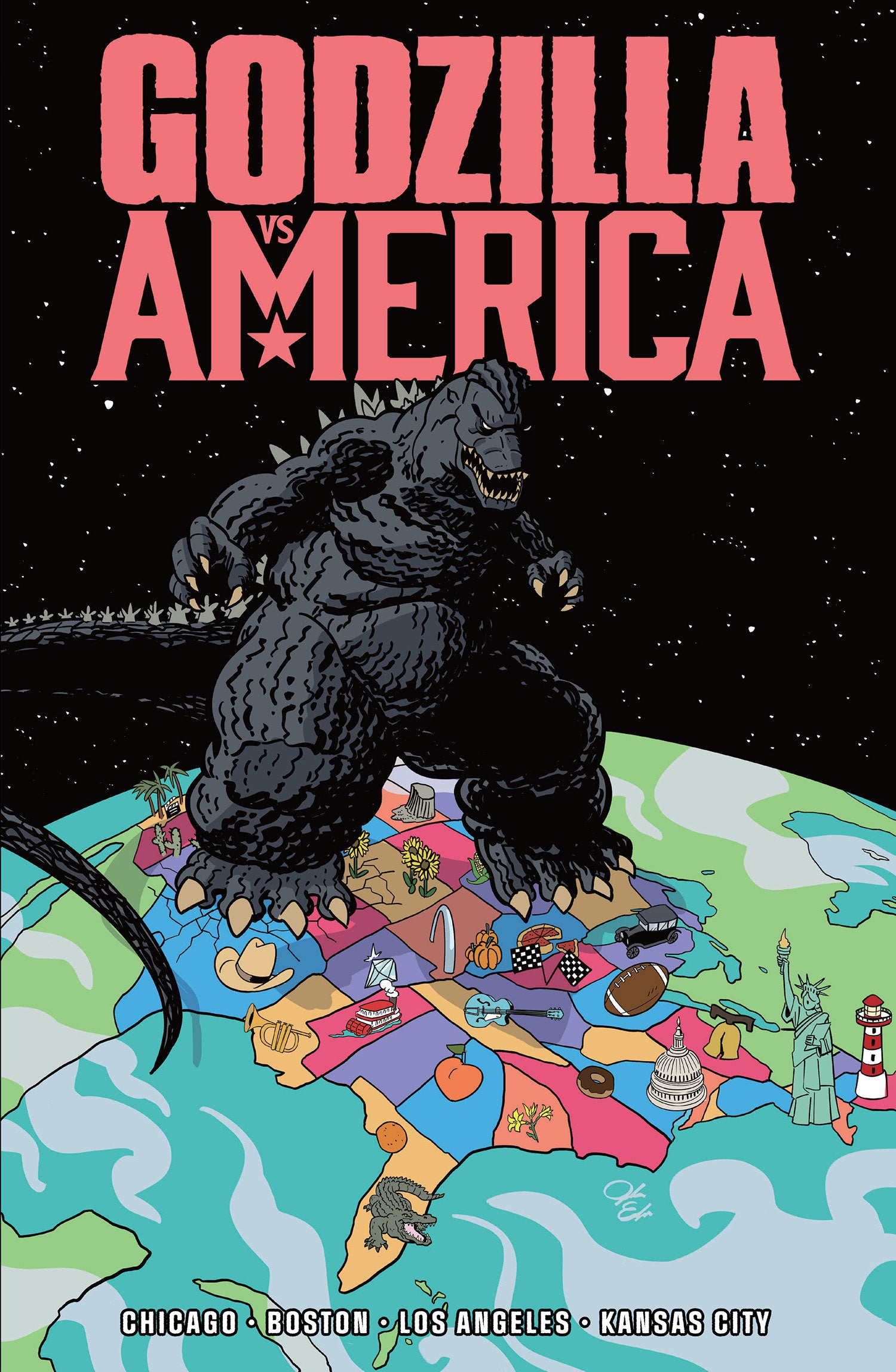 Godzilla vs. America TPB Boston, Chicago, Kansas City, Los Angeles