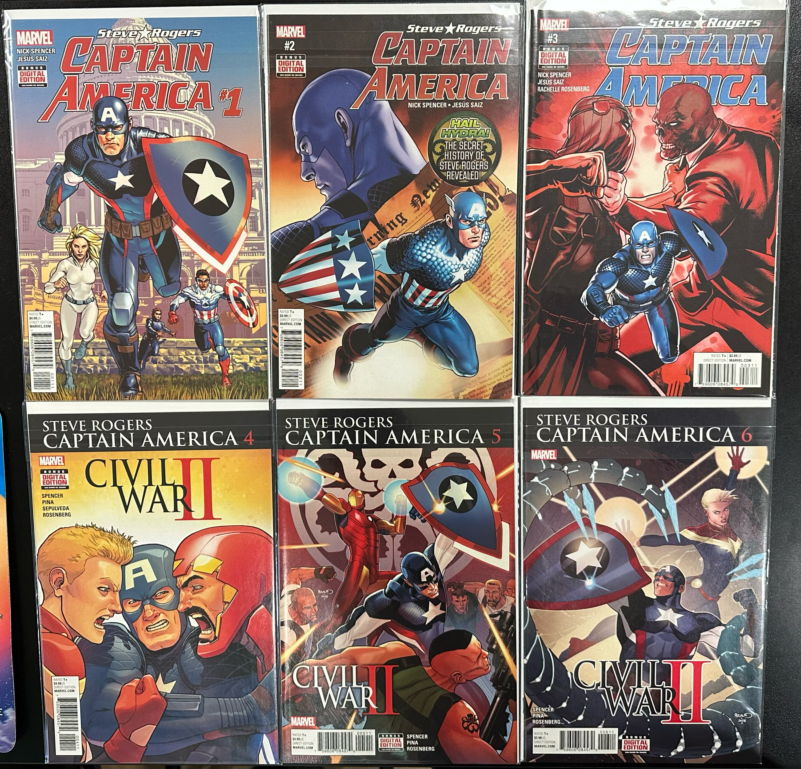 Comic Set - Captain America Steve Rogers (2016) #1-6