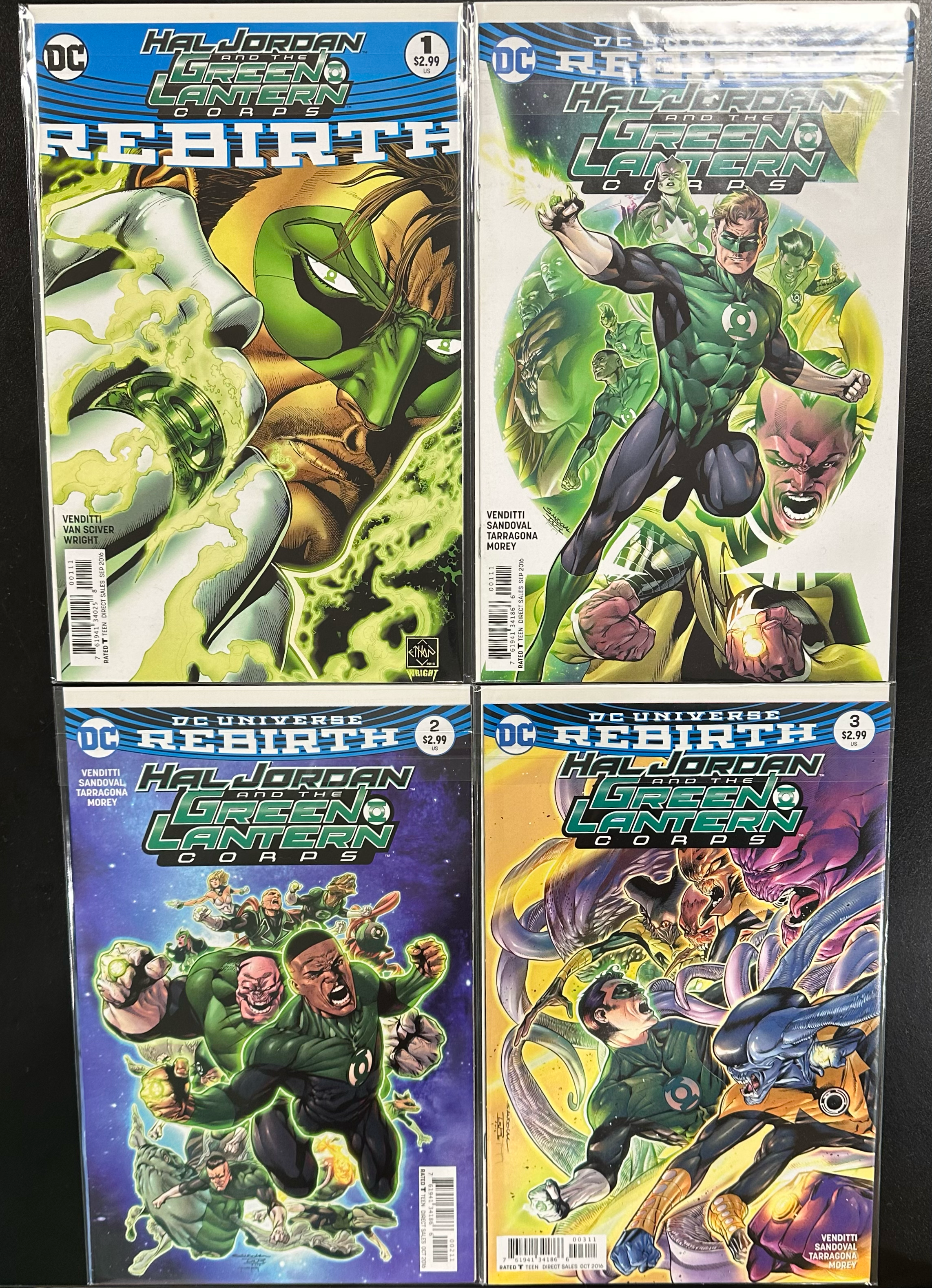 Comic Set - Hal Jordan and the Green Lantern Corps (2016) #1-3 + Hal Jordan and the Green Lantern Corps: Rebirth #1
