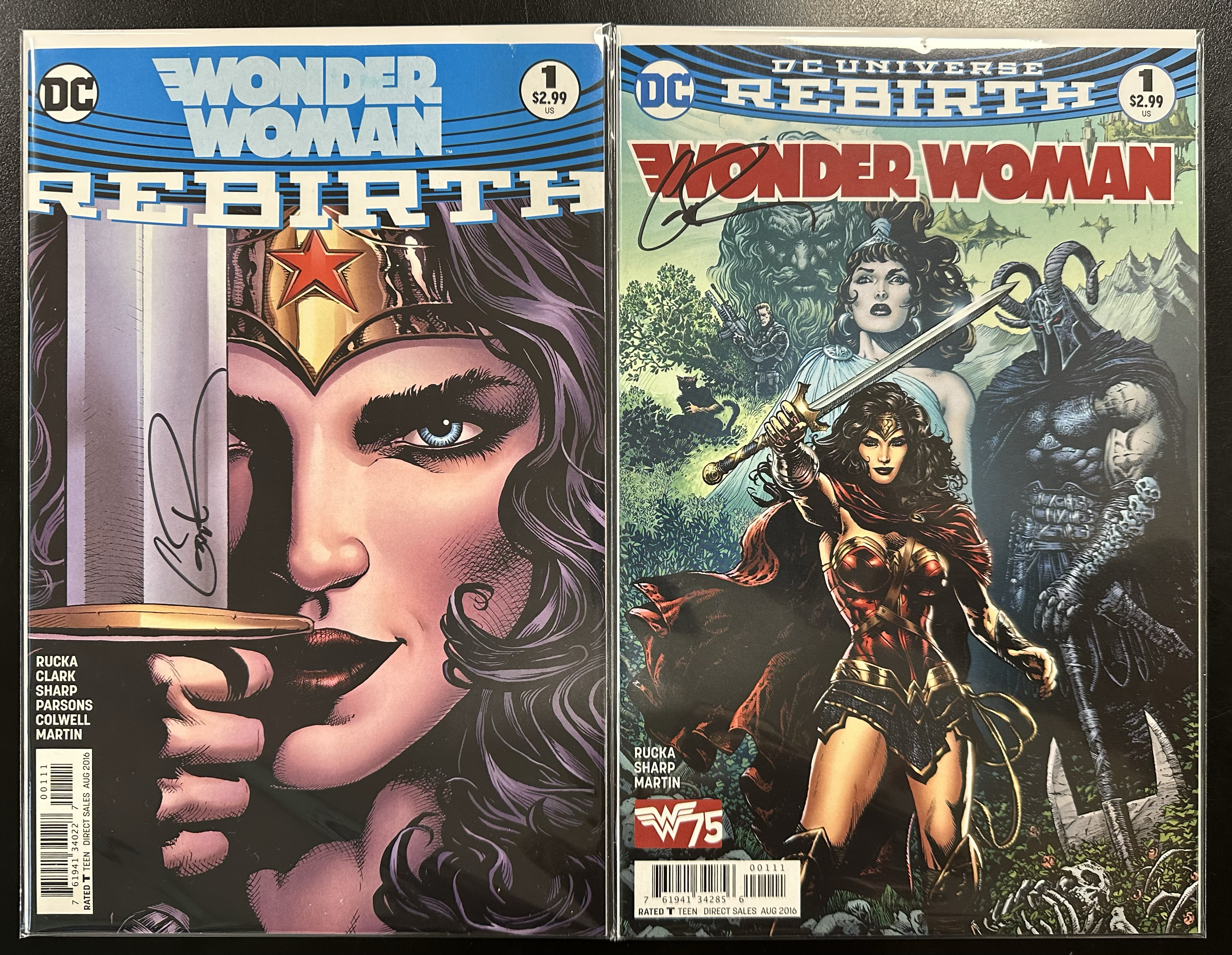 Comic Set - Wonder Woman (2016) #1-6 + Wonder Woman: Rebirth #1 (All Signed)