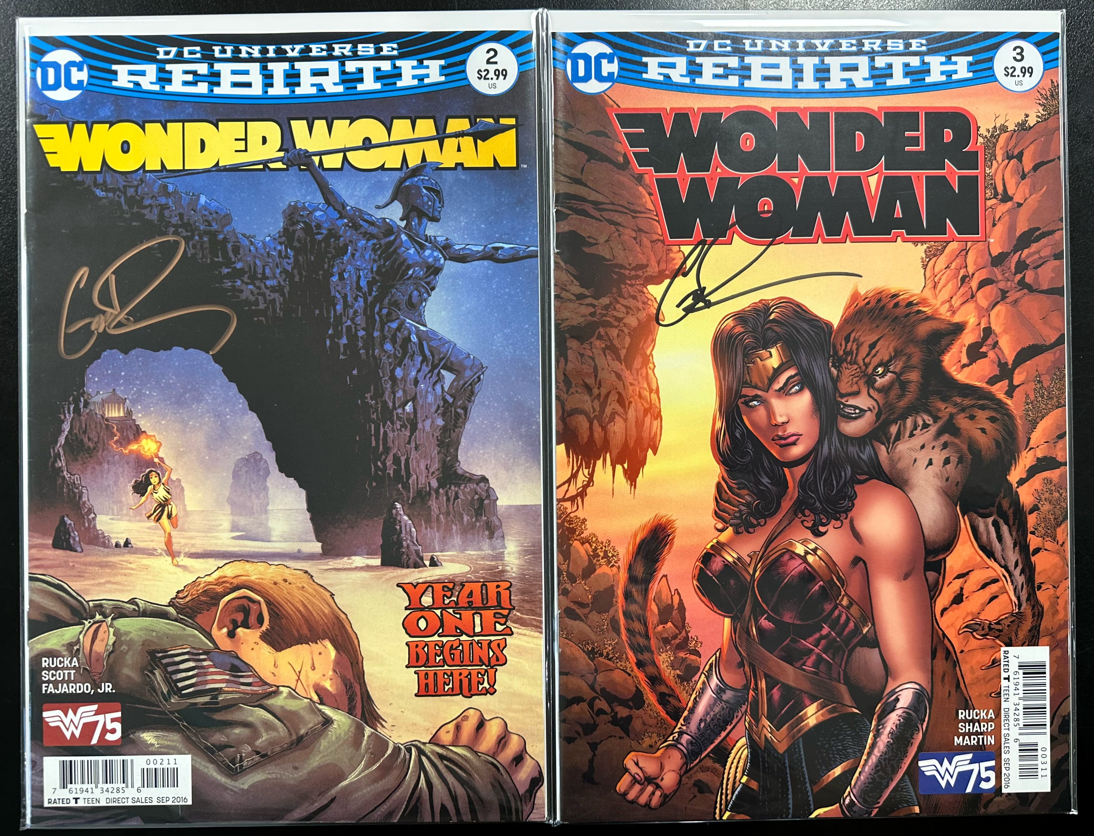 Comic Set - Wonder Woman (2016) #1-6 + Wonder Woman: Rebirth #1 (All Signed)