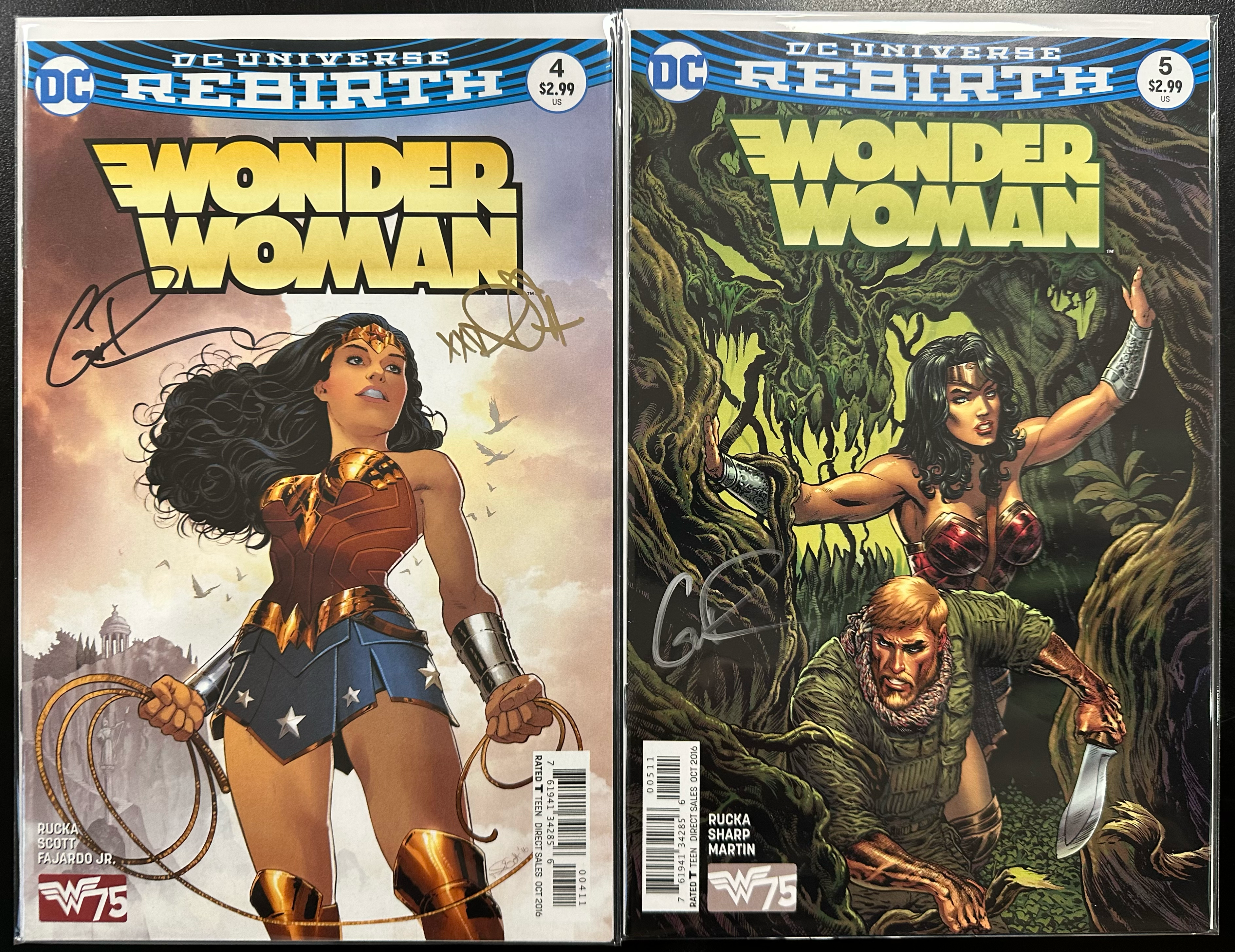Comic Set - Wonder Woman (2016) #1-6 + Wonder Woman: Rebirth #1 (All Signed)