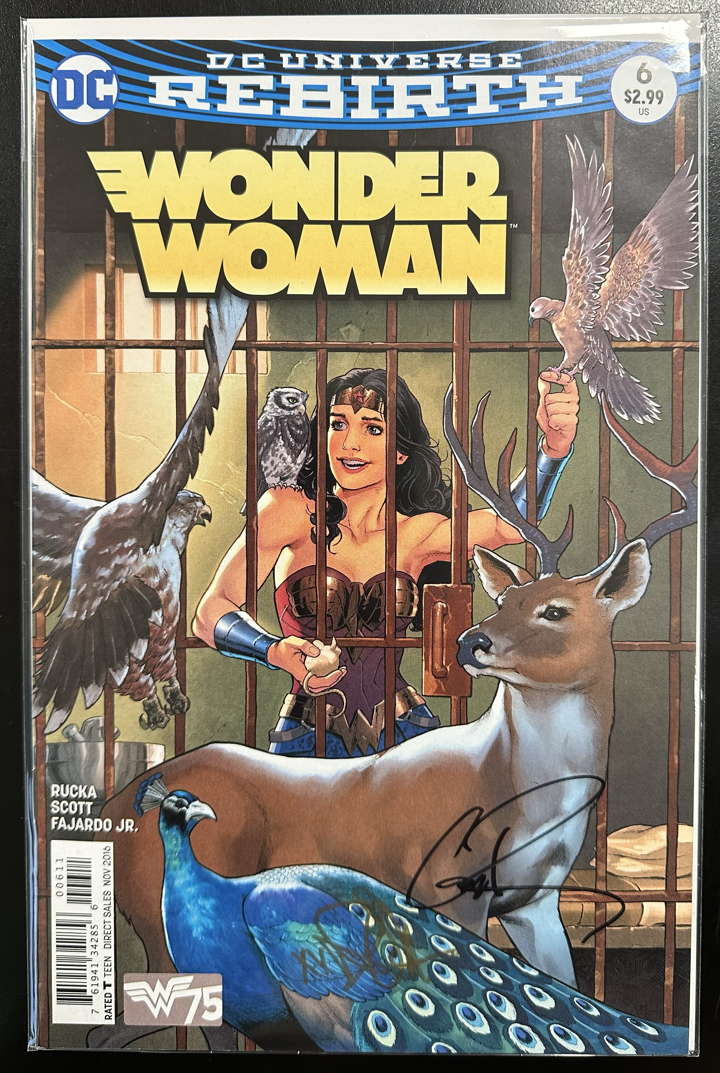 Comic Set - Wonder Woman (2016) #1-6 + Wonder Woman: Rebirth #1 (All Signed)