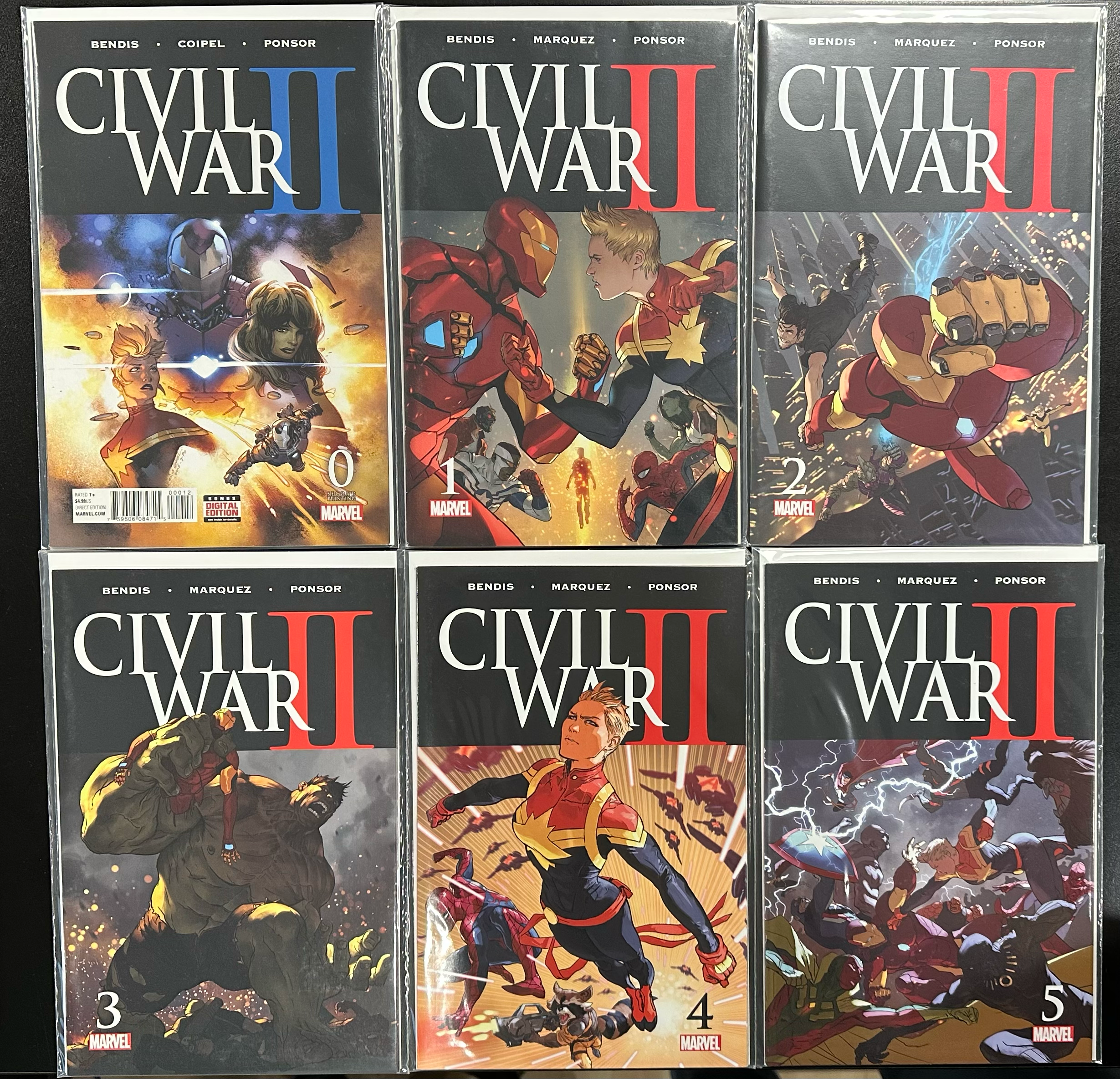 Comic Set - Civil War II (2016) #0-5 + #7-8