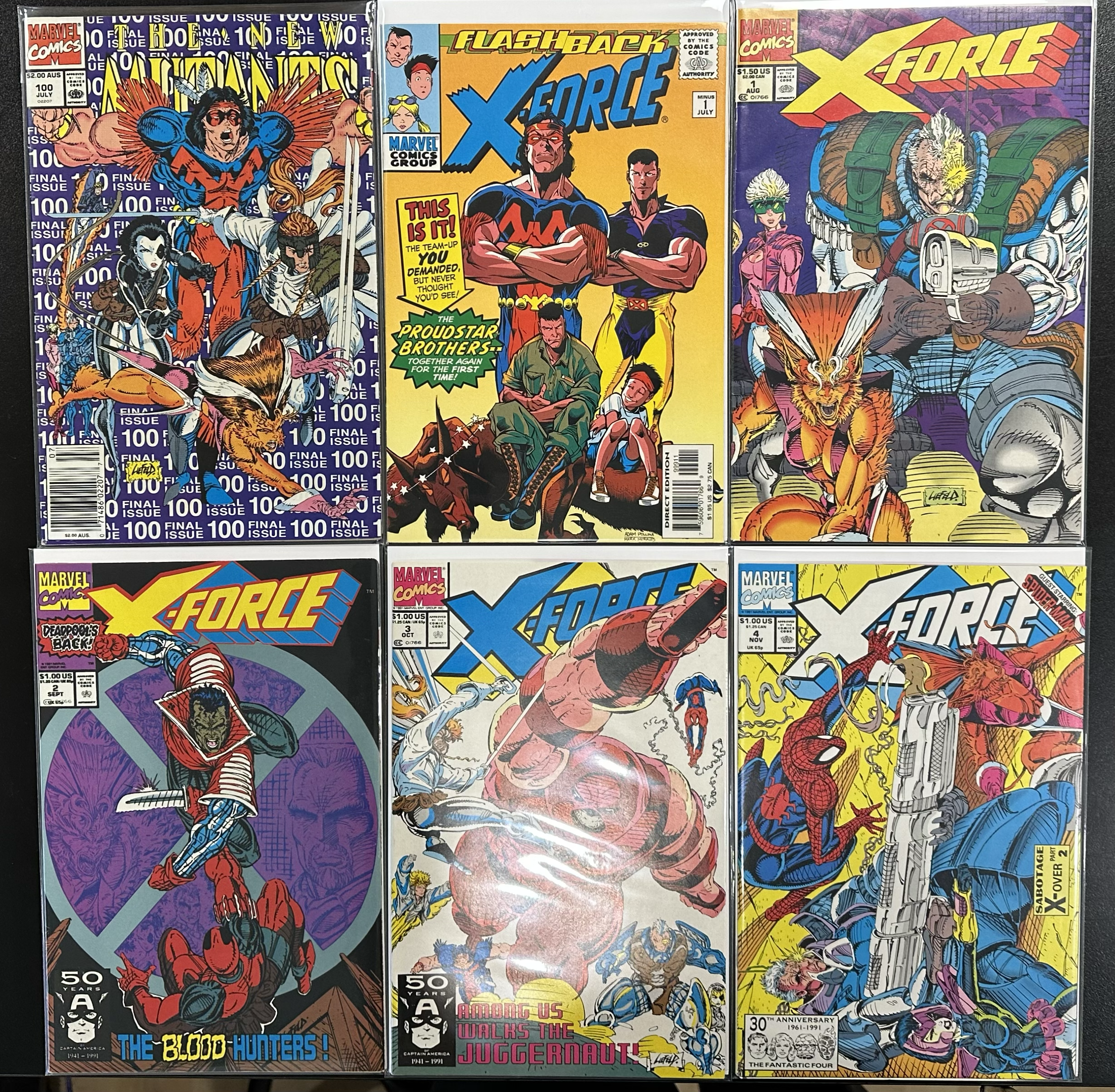 Comic Set - X-Force (1991) #1-79 + #-1 + New Mutants (1982) #100 + X-Force and Cable Annuals