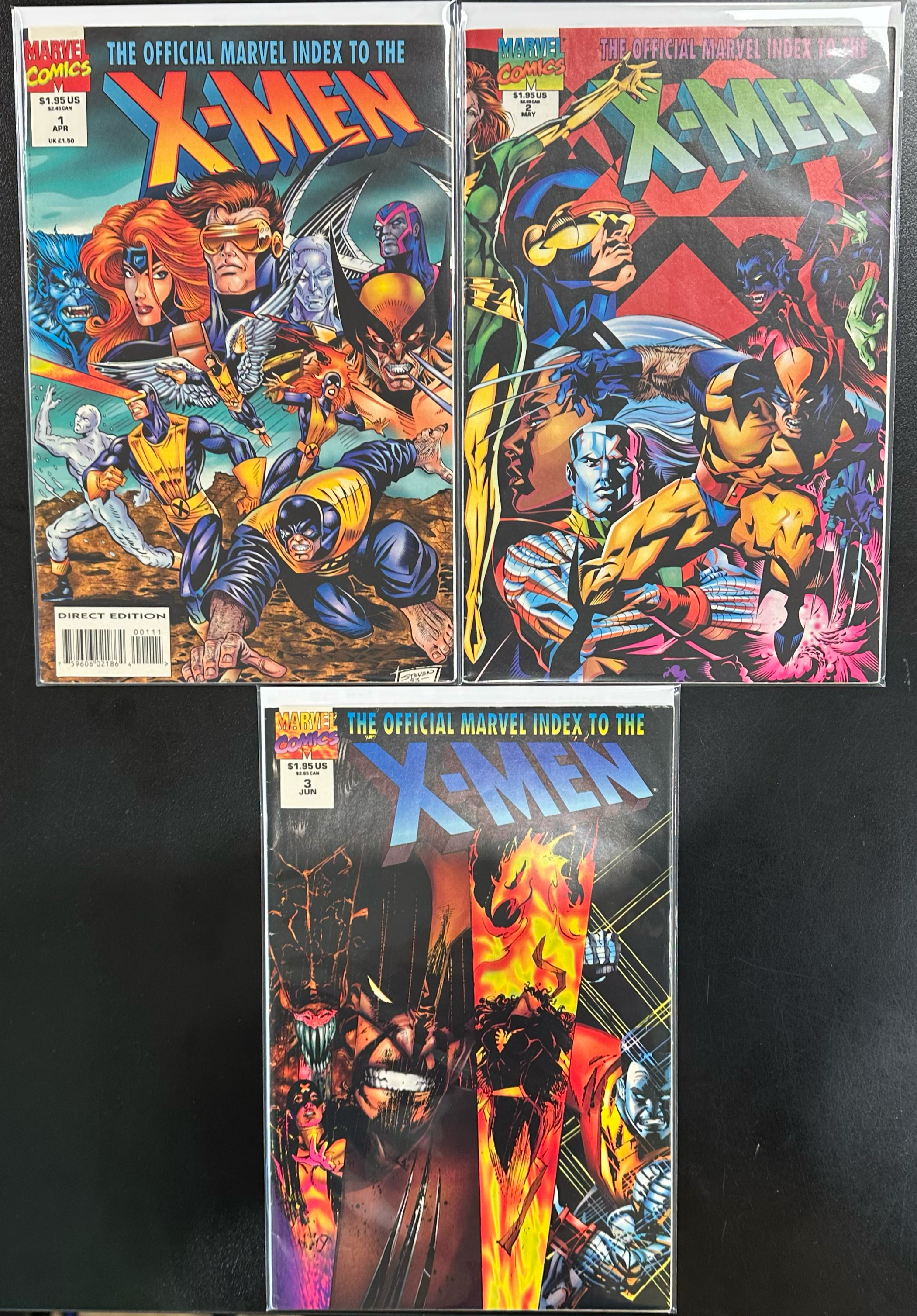 Comic Set - Official Marvel Index to the X-Men (1994) #1-3