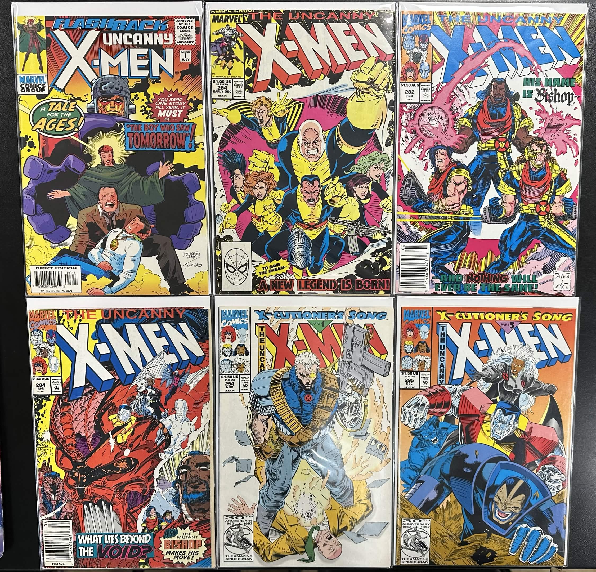 Comic Set - Uncanny X-Men #254, #282, #284, #294-351 (#310 Signed by Romita Jr.) + #-1 + '95 & '96 Annuals
