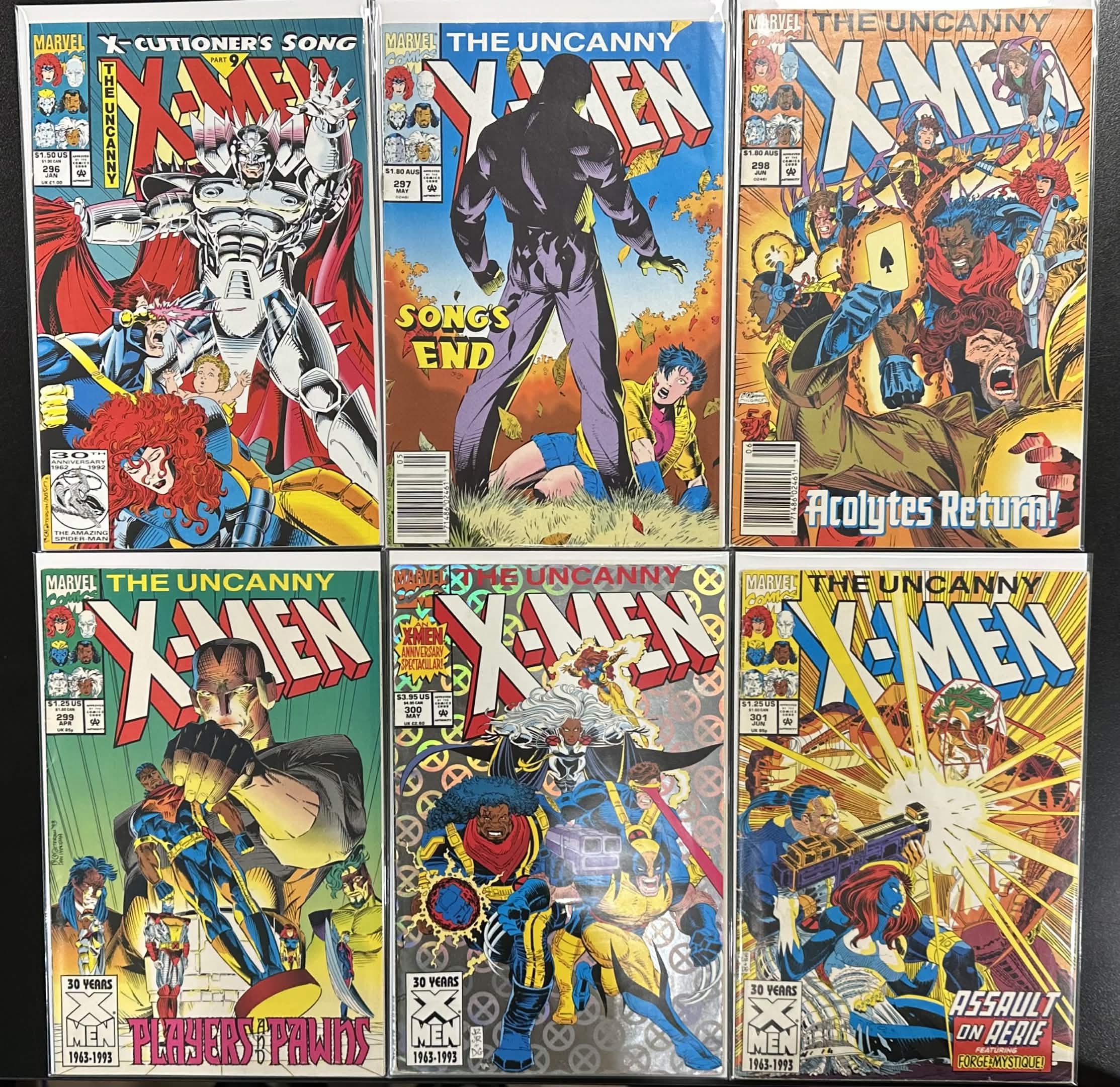 Comic Set - Uncanny X-Men #254, #282, #284, #294-351 (#310 Signed by Romita Jr.) + #-1 + '95 & '96 Annuals
