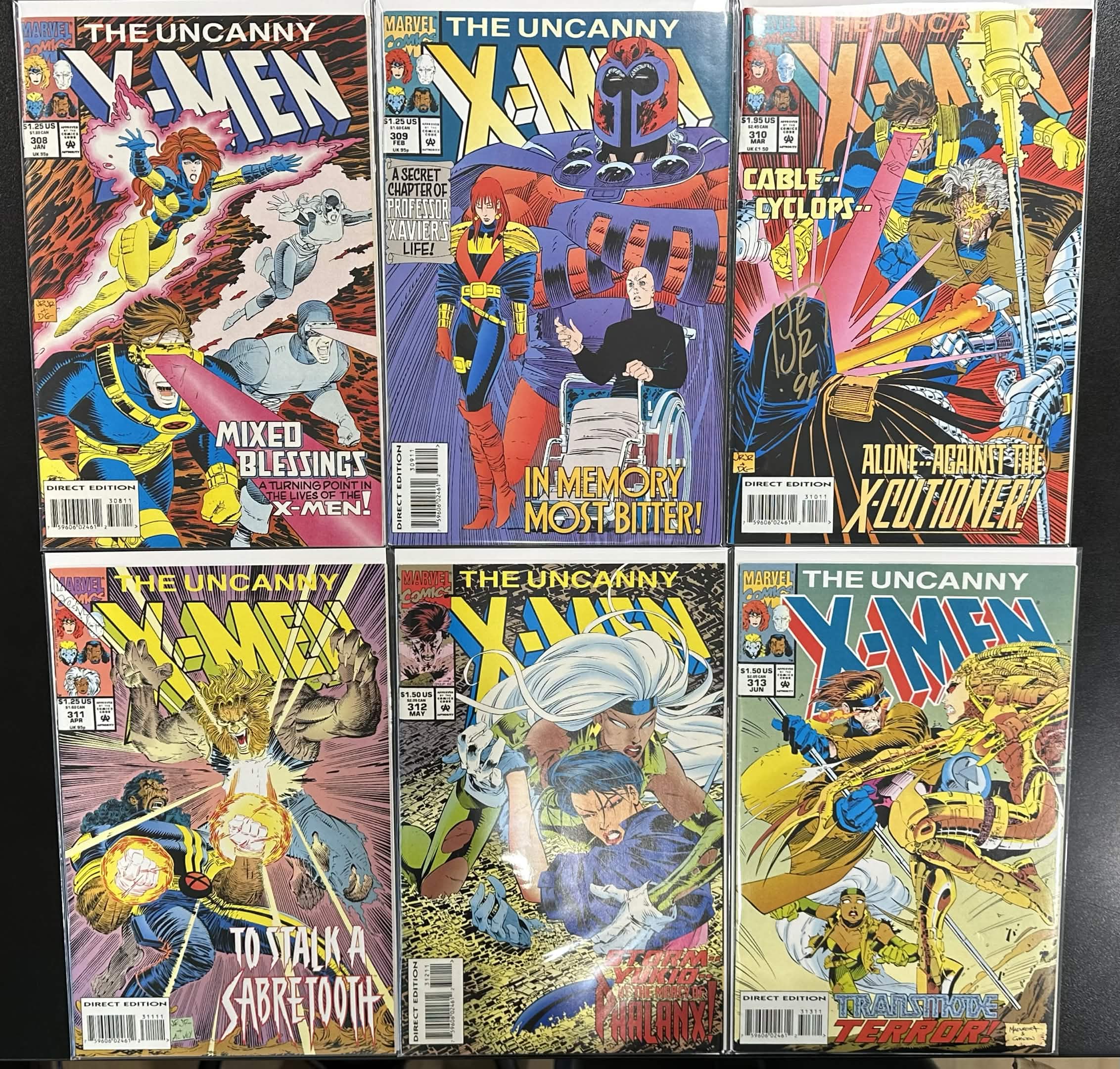 Comic Set - Uncanny X-Men #254, #282, #284, #294-351 (#310 Signed by Romita Jr.) + #-1 + '95 & '96 Annuals