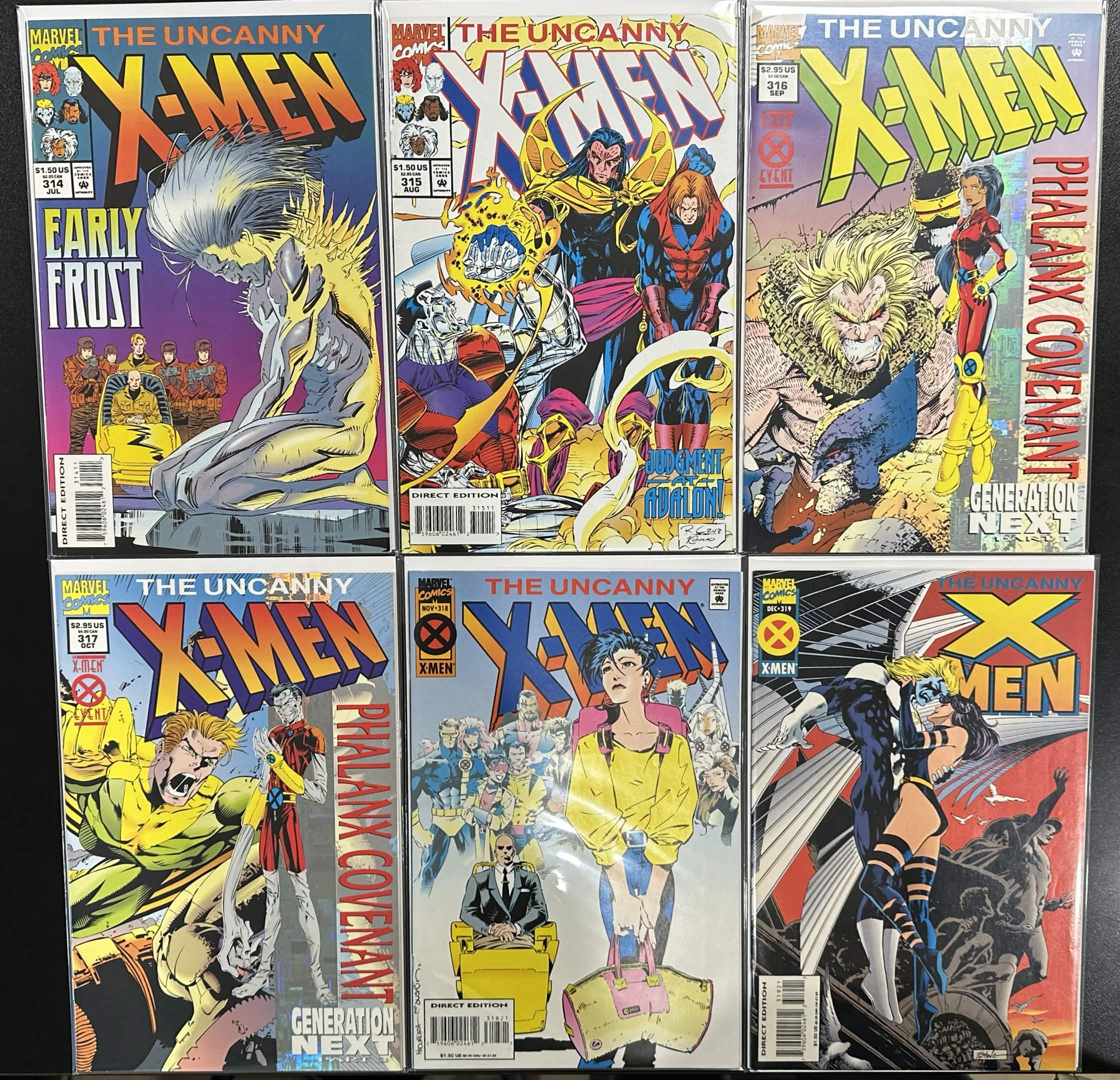 Comic Set - Uncanny X-Men #254, #282, #284, #294-351 (#310 Signed by Romita Jr.) + #-1 + '95 & '96 Annuals