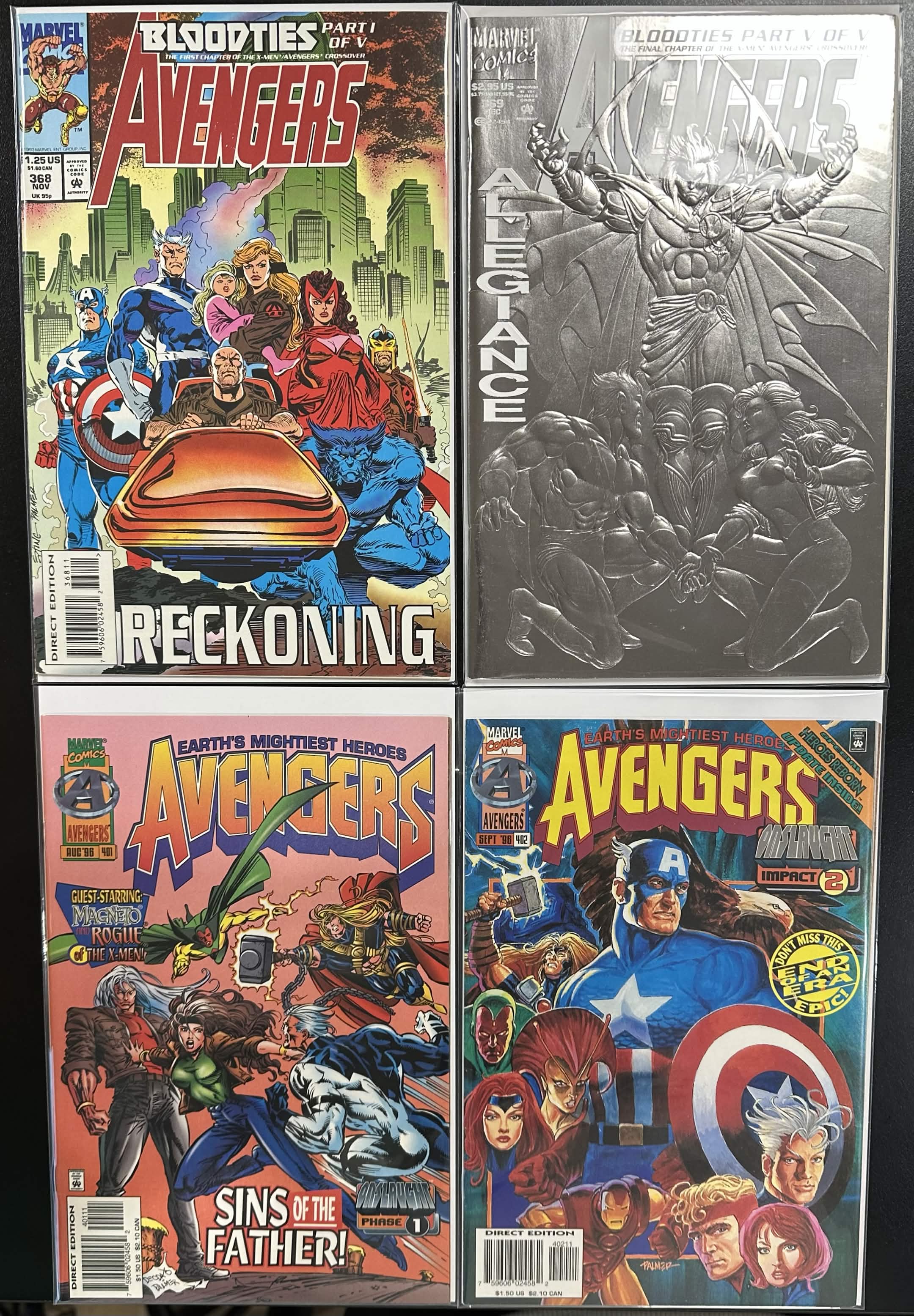 Comic Set - Avengers (1963) #368 + #369 + #401 + #402